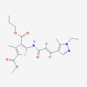 molecular formula C20H25N3O5S B5376931 2-methyl 4-propyl 5-{[3-(1-ethyl-5-methyl-1H-pyrazol-4-yl)acryloyl]amino}-3-methyl-2,4-thiophenedicarboxylate 