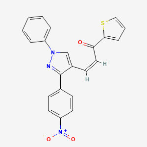 3-[3-(4-nitrophenyl)-1-phenyl-1H-pyrazol-4-yl]-1-(2-thienyl)-2-propen-1-one