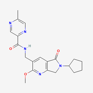 N-[(6-cyclopentyl-2-methoxy-5-oxo-6,7-dihydro-5H-pyrrolo[3,4-b]pyridin-3-yl)methyl]-5-methylpyrazine-2-carboxamide