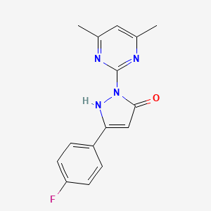 molecular formula C15H13FN4O B5376999 1-(4,6-dimethylpyrimidin-2-yl)-3-(4-fluorophenyl)-1H-pyrazol-5-ol 