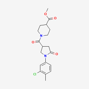 methyl 1-{[1-(3-chloro-4-methylphenyl)-5-oxopyrrolidin-3-yl]carbonyl}piperidine-4-carboxylate