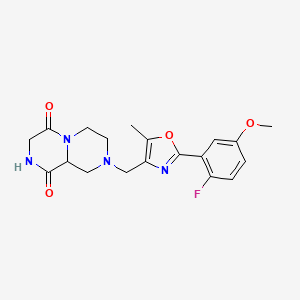 8-{[2-(2-fluoro-5-methoxyphenyl)-5-methyl-1,3-oxazol-4-yl]methyl}tetrahydro-2H-pyrazino[1,2-a]pyrazine-1,4(3H,6H)-dione