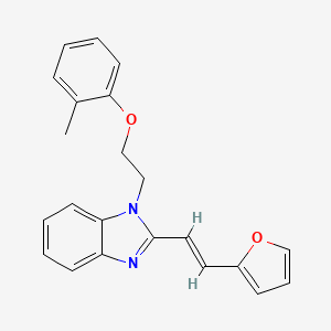 molecular formula C22H20N2O2 B5377058 2-[2-(2-furyl)vinyl]-1-[2-(2-methylphenoxy)ethyl]-1H-benzimidazole 