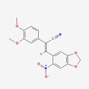 molecular formula C18H14N2O6 B5377084 2-(3,4-dimethoxyphenyl)-3-(6-nitro-1,3-benzodioxol-5-yl)acrylonitrile 