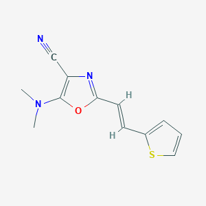 molecular formula C12H11N3OS B5377091 5-(dimethylamino)-2-[2-(2-thienyl)vinyl]-1,3-oxazole-4-carbonitrile 