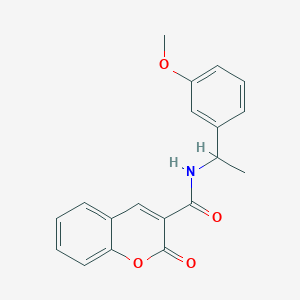 molecular formula C19H17NO4 B5377106 N-[1-(3-methoxyphenyl)ethyl]-2-oxo-2H-chromene-3-carboxamide 