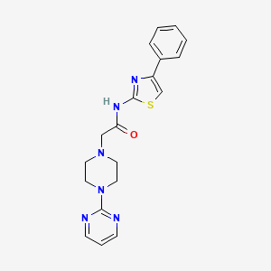 molecular formula C19H20N6OS B5377115 N-(4-phenyl-1,3-thiazol-2-yl)-2-[4-(2-pyrimidinyl)-1-piperazinyl]acetamide 
