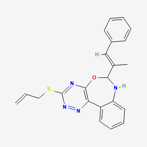 molecular formula C22H20N4OS B5377118 3-(allylthio)-6-(1-methyl-2-phenylvinyl)-6,7-dihydro[1,2,4]triazino[5,6-d][3,1]benzoxazepine 