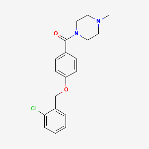 molecular formula C19H21ClN2O2 B5377131 1-{4-[(2-chlorobenzyl)oxy]benzoyl}-4-methylpiperazine 