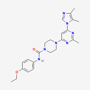 molecular formula C23H29N7O2 B5377136 4-[6-(4,5-dimethyl-1H-imidazol-1-yl)-2-methyl-4-pyrimidinyl]-N-(4-ethoxyphenyl)-1-piperazinecarboxamide 