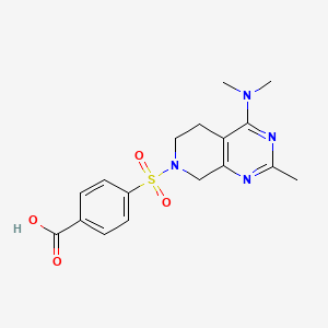 molecular formula C17H20N4O4S B5377172 4-{[4-(dimethylamino)-2-methyl-5,8-dihydropyrido[3,4-d]pyrimidin-7(6H)-yl]sulfonyl}benzoic acid 