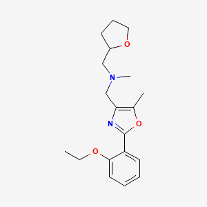molecular formula C19H26N2O3 B5377193 1-[2-(2-ethoxyphenyl)-5-methyl-1,3-oxazol-4-yl]-N-methyl-N-(tetrahydrofuran-2-ylmethyl)methanamine 