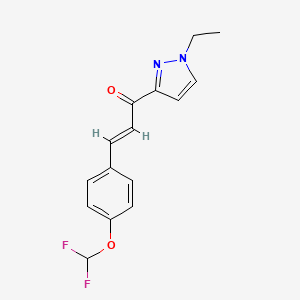 molecular formula C15H14F2N2O2 B5377196 3-[4-(difluoromethoxy)phenyl]-1-(1-ethyl-1H-pyrazol-3-yl)-2-propen-1-one 