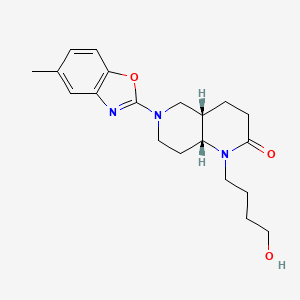 molecular formula C20H27N3O3 B5377204 (4aS*,8aR*)-1-(4-hydroxybutyl)-6-(5-methyl-1,3-benzoxazol-2-yl)octahydro-1,6-naphthyridin-2(1H)-one 