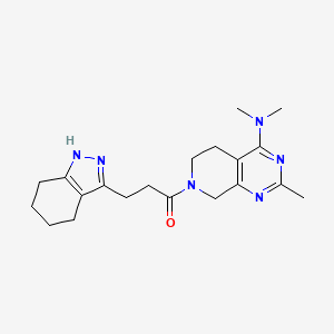 molecular formula C20H28N6O B5377207 N,N,2-trimethyl-7-[3-(4,5,6,7-tetrahydro-1H-indazol-3-yl)propanoyl]-5,6,7,8-tetrahydropyrido[3,4-d]pyrimidin-4-amine 