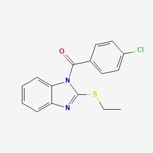 molecular formula C16H13ClN2OS B5377218 1-(4-chlorobenzoyl)-2-(ethylthio)-1H-benzimidazole 