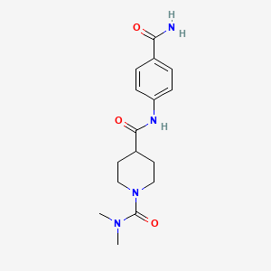 molecular formula C16H22N4O3 B5377223 N~4~-[4-(aminocarbonyl)phenyl]-N~1~,N~1~-dimethyl-1,4-piperidinedicarboxamide 