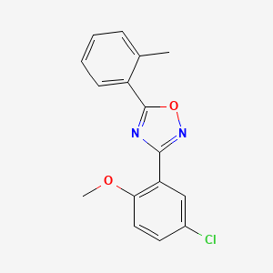 molecular formula C16H13ClN2O2 B5377237 3-(5-chloro-2-methoxyphenyl)-5-(2-methylphenyl)-1,2,4-oxadiazole 