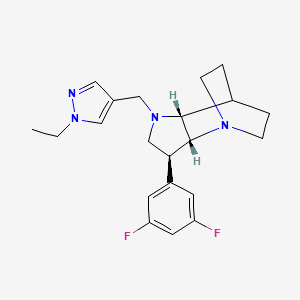 molecular formula C21H26F2N4 B5377254 (2R*,3S*,6R*)-3-(3,5-difluorophenyl)-5-[(1-ethyl-1H-pyrazol-4-yl)methyl]-1,5-diazatricyclo[5.2.2.0~2,6~]undecane 