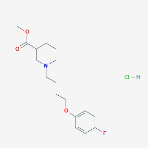 molecular formula C18H27ClFNO3 B5377265 ethyl 1-[4-(4-fluorophenoxy)butyl]-3-piperidinecarboxylate hydrochloride 