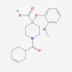 molecular formula C20H25NO5 B5377284 1-(3-cyclohexen-1-ylcarbonyl)-4-(2-methoxyphenoxy)-4-piperidinecarboxylic acid 