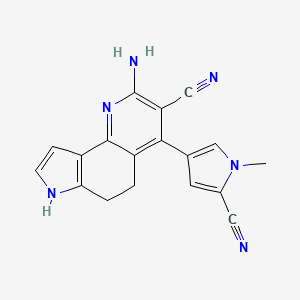 molecular formula C18H14N6 B5377290 2-amino-4-(5-cyano-1-methyl-1H-pyrrol-3-yl)-6,7-dihydro-5H-pyrrolo[2,3-h]quinoline-3-carbonitrile 