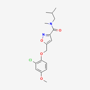 molecular formula C17H21ClN2O4 B5377292 5-[(2-chloro-4-methoxyphenoxy)methyl]-N-isobutyl-N-methylisoxazole-3-carboxamide 
