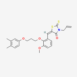 molecular formula C25H27NO4S2 B5377298 3-allyl-5-{2-[3-(3,4-dimethylphenoxy)propoxy]-3-methoxybenzylidene}-2-thioxo-1,3-thiazolidin-4-one 