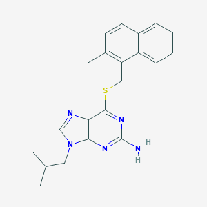 molecular formula C21H23N5S B537730 9-异丁基-6-(((2-甲基-1-萘基)甲基)硫代)-9H-嘌呤-2-胺 