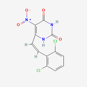 molecular formula C12H7Cl2N3O4 B5377316 6-[2-(2,6-dichlorophenyl)vinyl]-5-nitro-2,4(1H,3H)-pyrimidinedione 