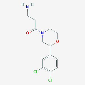 molecular formula C13H16Cl2N2O2 B5377369 {3-[2-(3,4-dichlorophenyl)-4-morpholinyl]-3-oxopropyl}amine hydrochloride 