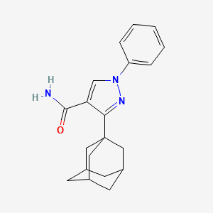 molecular formula C20H23N3O B5377378 3-(1-adamantyl)-1-phenyl-1H-pyrazole-4-carboxamide 