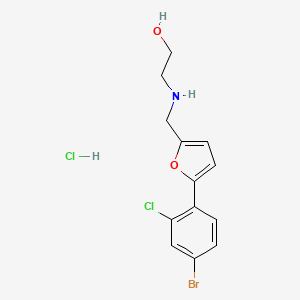 molecular formula C13H14BrCl2NO2 B5377385 2-({[5-(4-bromo-2-chlorophenyl)-2-furyl]methyl}amino)ethanol hydrochloride CAS No. 1030021-42-1