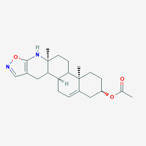 molecular formula C22H30N2O3 B537739 17α-氮杂-D-同-5-雄烯并[16,17-d]异恶唑-3β-基乙酸酯 