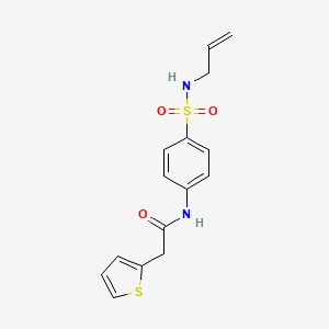 molecular formula C15H16N2O3S2 B5377394 N-{4-[(allylamino)sulfonyl]phenyl}-2-(2-thienyl)acetamide 