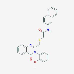 molecular formula C28H23N3O3S B5377432 2-({[3-(2-methoxyphenyl)-4-oxo-3,4-dihydro-2-quinazolinyl]methyl}thio)-N-2-naphthylacetamide 