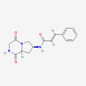 (2E)-N-[(7S,8aS)-1,4-dioxooctahydropyrrolo[1,2-a]pyrazin-7-yl]-3-phenylacrylamide