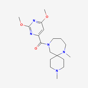 molecular formula C18H29N5O3 B5377456 11-[(2,6-dimethoxypyrimidin-4-yl)carbonyl]-3,7-dimethyl-3,7,11-triazaspiro[5.6]dodecane 