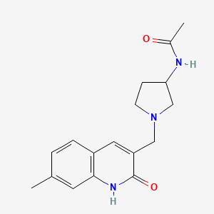 N-{1-[(7-methyl-2-oxo-1,2-dihydroquinolin-3-yl)methyl]pyrrolidin-3-yl}acetamide