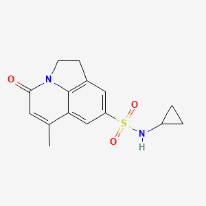 molecular formula C15H16N2O3S B5377497 N-cyclopropyl-6-methyl-4-oxo-1,2-dihydro-4H-pyrrolo[3,2,1-ij]quinoline-8-sulfonamide 
