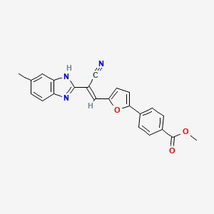 molecular formula C23H17N3O3 B5377498 methyl 4-{5-[2-cyano-2-(6-methyl-1H-benzimidazol-2-yl)vinyl]-2-furyl}benzoate 