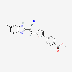 molecular formula C23H17N3O3 B5377498 methyl 4-[5-[(E)-2-cyano-2-(6-methyl-1H-benzimidazol-2-yl)ethenyl]furan-2-yl]benzoate 