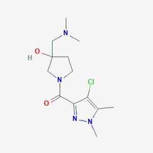 molecular formula C13H21ClN4O2 B5377507 1-[(4-chloro-1,5-dimethyl-1H-pyrazol-3-yl)carbonyl]-3-[(dimethylamino)methyl]-3-pyrrolidinol 