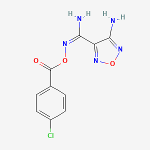molecular formula C10H8ClN5O3 B5377542 4-amino-N'-[(4-chlorobenzoyl)oxy]-1,2,5-oxadiazole-3-carboximidamide 