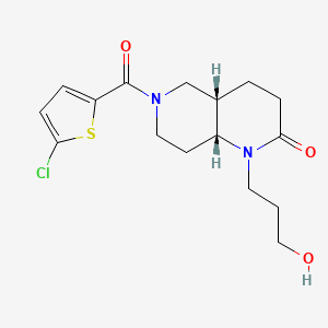 molecular formula C16H21ClN2O3S B5377563 (4aS*,8aR*)-6-[(5-chloro-2-thienyl)carbonyl]-1-(3-hydroxypropyl)octahydro-1,6-naphthyridin-2(1H)-one 