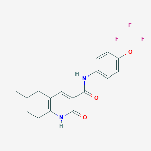 molecular formula C18H17F3N2O3 B5377565 6-methyl-2-oxo-N-[4-(trifluoromethoxy)phenyl]-1,2,5,6,7,8-hexahydro-3-quinolinecarboxamide 