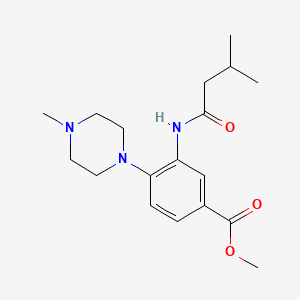 molecular formula C18H27N3O3 B5377570 methyl 3-[(3-methylbutanoyl)amino]-4-(4-methyl-1-piperazinyl)benzoate 