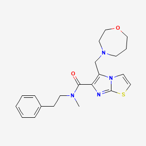 molecular formula C21H26N4O2S B5377575 N-methyl-5-(1,4-oxazepan-4-ylmethyl)-N-(2-phenylethyl)imidazo[2,1-b][1,3]thiazole-6-carboxamide 