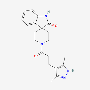 1'-[3-(3,5-dimethyl-1H-pyrazol-4-yl)propanoyl]spiro[indole-3,4'-piperidin]-2(1H)-one