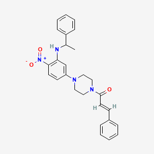 5-(4-cinnamoyl-1-piperazinyl)-2-nitro-N-(1-phenylethyl)aniline